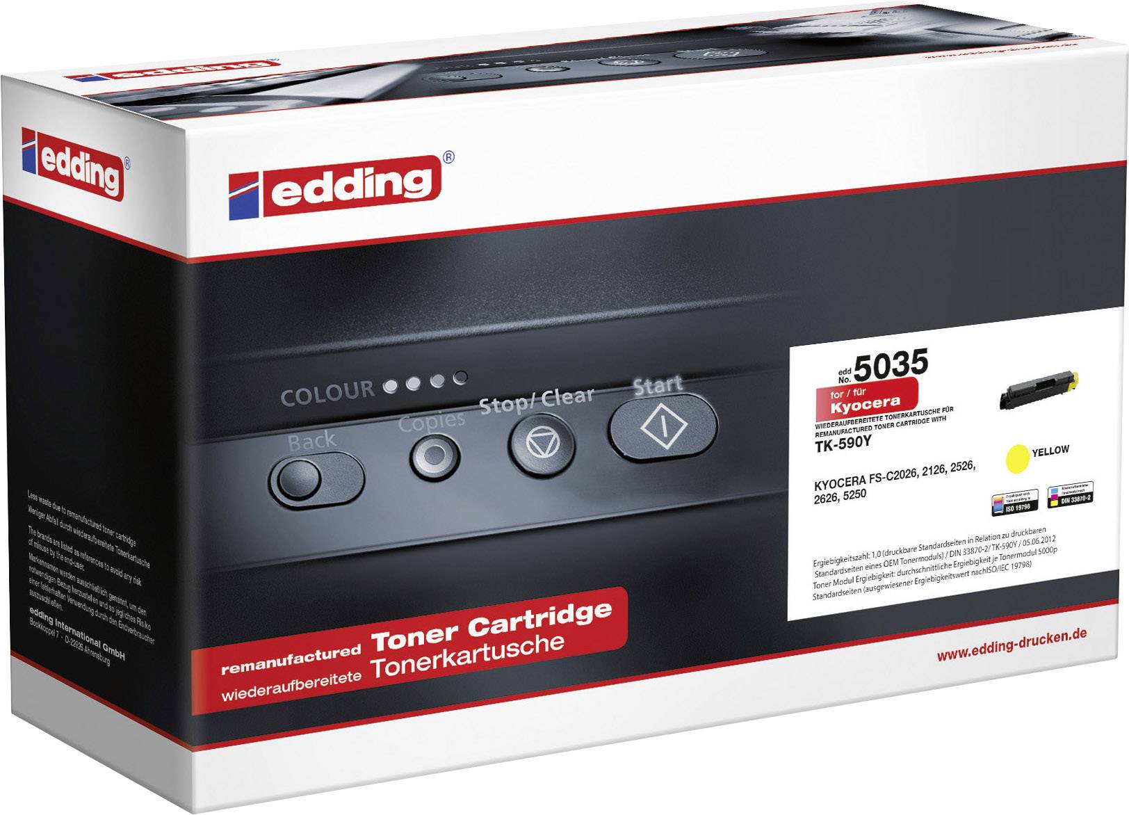 Edding Toner vervangt Kyocera TK-590Y Compatibel Geel 5000 bladzijden edding 5035 18-5035