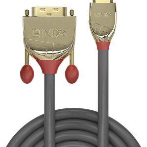LINDY 36199 HDMI-kabel HDMI / DVI Adapterkabel HDMI-A-stekker, DVI-D 18+1-polige stekker 15.00 m Goud
