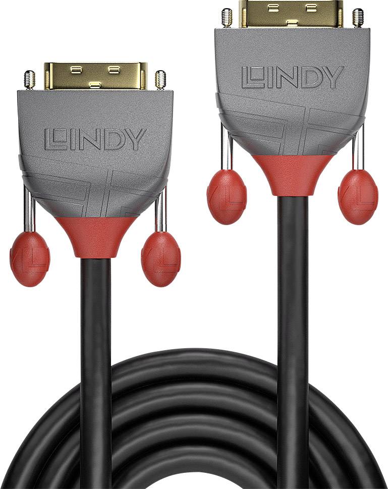 LINDY 36225 DVI-kabel DVI Aansluitkabel 7.50 m Zwart