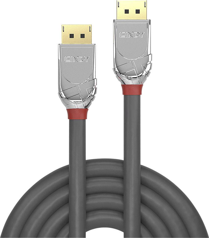 LINDY DisplayPort Aansluitkabel DisplayPort-stekker, DisplayPort-stekker 2.00 m Zilver 36302 DisplayPort-kabel