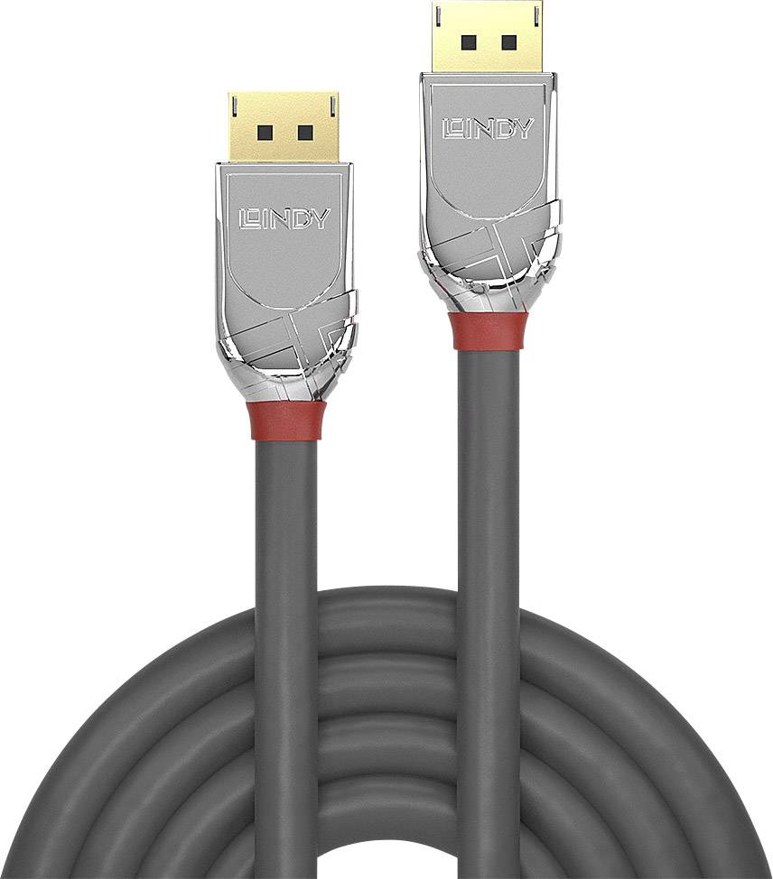 LINDY 36301 DisplayPort-kabel DisplayPort Aansluitkabel DisplayPort-stekker, DisplayPort-stekker 1.00 m Grijs