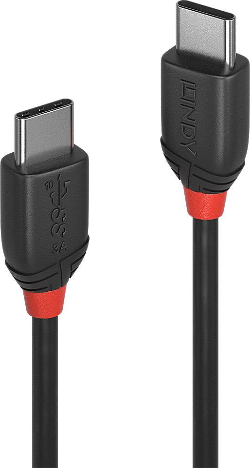 LINDY 36905 USB-kabel USB 3.2 Gen2x2 USB-C stekker, USB-C stekker 0.50 m Zwart Stekker past op beide manieren