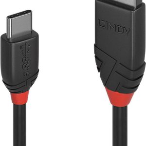 LINDY 36915 USB-kabel USB 3.2 Gen1 USB-C stekker, USB-A stekker 0.50 m Zwart LINDY 36915 USB-kabel USB 3.2 Gen1 USB-C stekker, USB-A stekker 0.50 m Zwart