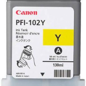 Canon Inktcartridge PFI-102Y Origineel Enkel Geel 0898B001 Canon Inktcartridge PFI-102Y Origineel Enkel Geel 0898B001