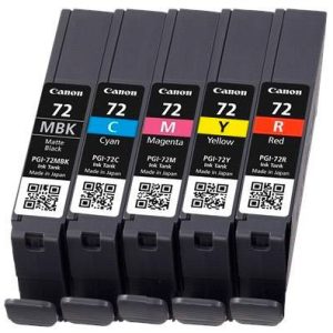 Canon Inktcartridge PGI-72 Origineel Combipack Cyaan, Magenta, Matzwart, Geel, Rood 6402B009 Canon Inktcartridge PGI-72 Origineel Combipack Cyaan, Magenta, Matzwart, Geel, Rood 6402B009