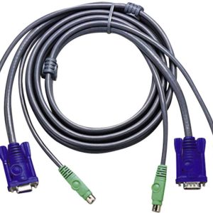 ATEN KVM Aansluitkabel [1x VGA-stekker, PS/2-stekker, PS/2-stekker – 1x VGA-bus, PS/2-stekker, PS/2-stekker] 3.00 m Grij