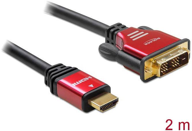 Delock 84342 HDMI-kabel HDMI / DVI Adapterkabel HDMI-A-stekker, DVI-D 18+1-polige stekker 1.80 m Zwart