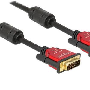 Delock 84345 DVI-kabel DVI Aansluitkabel DVI-D 24+1-polige stekker, DVI-D 24+1-polige stekker 1.80 m Zwart Vergulde stee