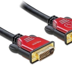 Delock 84346 DVI-kabel DVI Aansluitkabel DVI-D 24+1-polige stekker, DVI-D 24+1-polige stekker 3.00 m Zwart Vergulde stee
