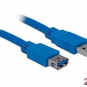 Delock 82539 USB-kabel USB 3.2 Gen1 USB-A stekker, USB-A bus 2.00 m Blauw Vergulde steekcontacten Delock 82539 USB-kabel USB 3.2 Gen1 USB-A stekker, USB-A bus 2.00 m Blauw Vergulde steekcontacten