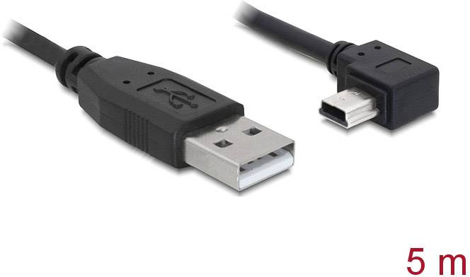 Delock 82684 USB-kabel USB 2.0 USB-A stekker, USB-mini-B stekker 5.00 m Zwart