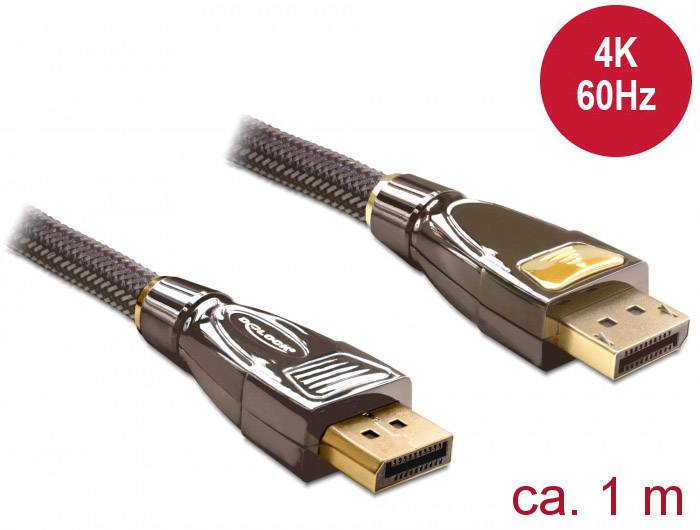 Delock 82770 DisplayPort-kabel DisplayPort Aansluitkabel DisplayPort-stekker, DisplayPort-stekker 1.00 m Antraciet
