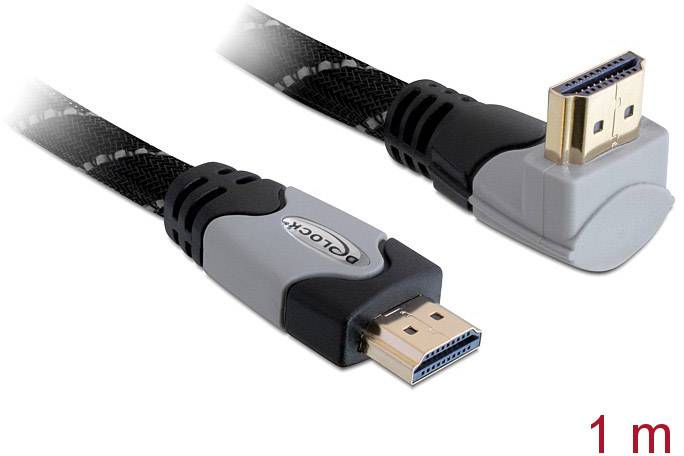 Delock 82993 HDMI-kabel HDMI Aansluitkabel HDMI-A-stekker, HDMI-A-stekker 1.00 m Zwart 4K UHD, Vergulde steekcontacten