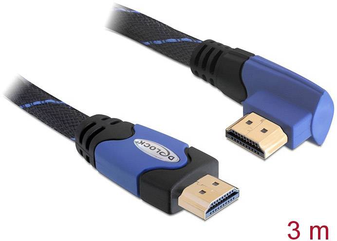 Delock 82957 HDMI-kabel HDMI Aansluitkabel HDMI-A-stekker, HDMI-A-stekker 3.00 m Zwart 4K UHD, Vergulde steekcontacten
