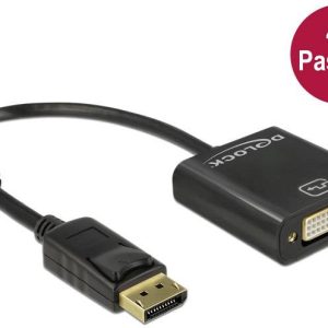Delock 62601 DisplayPort-kabel DisplayPort / DVI Adapterkabel DisplayPort-stekker, DVI-I 24+5-polige bus 0.20 m Zwart Ve