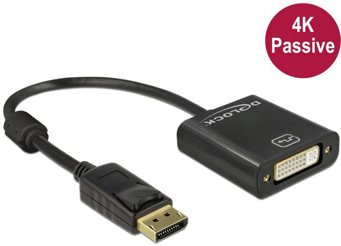 Delock 62601 DisplayPort-kabel DisplayPort / DVI Adapterkabel DisplayPort-stekker, DVI-I 24+5-polige bus 0.20 m Zwart Ve