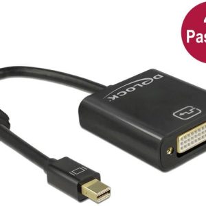 Delock 62605 DisplayPort-kabel Mini-displayport / DVI Adapterkabel Mini DisplayPort-stekker, DVI-I 24+5-polige bus 0.20