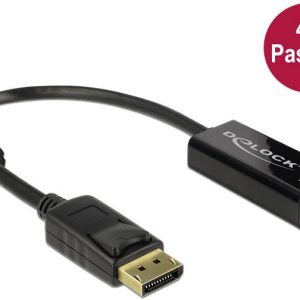 Delock 62609 DisplayPort-kabel DisplayPort / HDMI Adapterkabel DisplayPort-stekker, HDMI-A-bus 0.20 m Zwart Vergulde ste