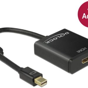 Delock 62611 DisplayPort-kabel Mini-displayport / HDMI Adapterkabel Mini DisplayPort-stekker, HDMI-A-bus 0.20 m Zwart Ve