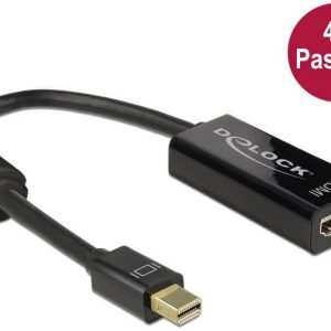 Delock 62613 DisplayPort-kabel Mini-displayport / HDMI Adapterkabel Mini DisplayPort-stekker, HDMI-A-bus 0.20 m Zwart Ve