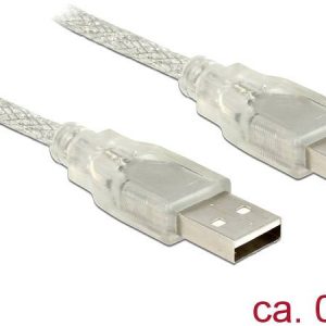 Delock 83886 USB-kabel USB 2.0 USB-A stekker, USB-A stekker 0.50 m Transparant Met Ferrietkern Delock 83886 USB-kabel USB 2.0 USB-A stekker, USB-A stekker 0.50 m Transparant Met Ferrietkern