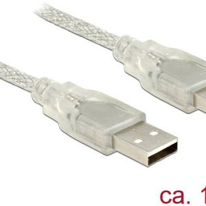 Delock 83888 USB-kabel USB 2.0 USB-A stekker, USB-A stekker 1.50 m Transparant Met Ferrietkern Delock 83888 USB-kabel USB 2.0 USB-A stekker, USB-A stekker 1.50 m Transparant Met Ferrietkern