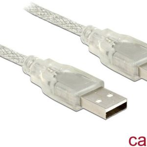 Delock 83890 USB-kabel USB 2.0 USB-A stekker, USB-A stekker 3.00 m Transparant Met Ferrietkern Delock 83890 USB-kabel USB 2.0 USB-A stekker, USB-A stekker 3.00 m Transparant Met Ferrietkern
