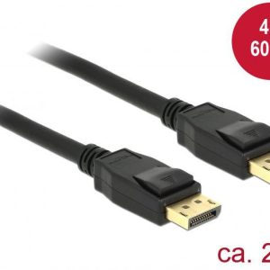 Delock 83806 DisplayPort-kabel DisplayPort Aansluitkabel DisplayPort-stekker, DisplayPort-stekker 2.00 m Zwart Vergulde Delock 83806 DisplayPort-kabel DisplayPort Aansluitkabel DisplayPort-stekker, DisplayPort-stekker 2.00 m Zwart Vergulde