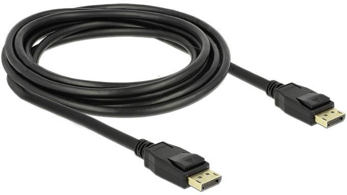 Delock 83807 DisplayPort-kabel DisplayPort Aansluitkabel DisplayPort-stekker, DisplayPort-stekker 3.00 m Zwart Vergulde