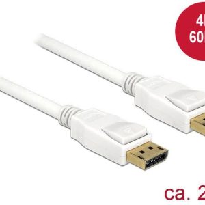 Delock 84877 DisplayPort-kabel DisplayPort Aansluitkabel DisplayPort-stekker, DisplayPort-stekker 2.00 m Wit Vergulde st Delock 84877 DisplayPort-kabel DisplayPort Aansluitkabel DisplayPort-stekker, DisplayPort-stekker 2.00 m Wit Vergulde st