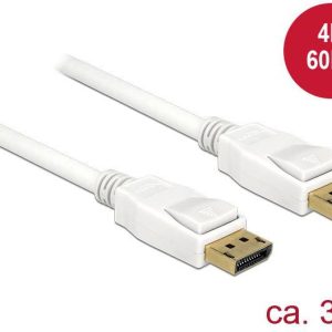 Delock 84878 DisplayPort-kabel DisplayPort Aansluitkabel DisplayPort-stekker, DisplayPort-stekker 3.00 m Wit Vergulde st Delock 84878 DisplayPort-kabel DisplayPort Aansluitkabel DisplayPort-stekker, DisplayPort-stekker 3.00 m Wit Vergulde st