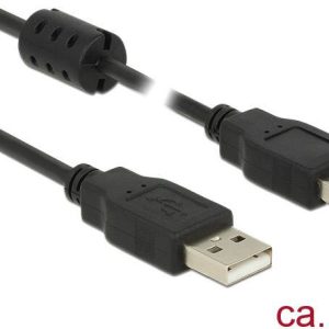 Delock 84889 USB-kabel USB 2.0 USB-A stekker, USB-A stekker 1.00 m Zwart Met Ferrietkern Delock 84889 USB-kabel USB 2.0 USB-A stekker, USB-A stekker 1.00 m Zwart Met Ferrietkern