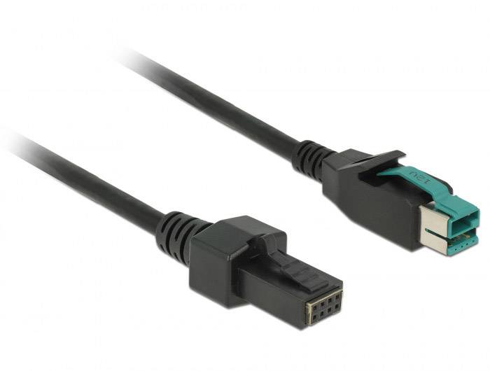 Delock 85482 USB-kabel USB 2.0 PoweredUSB 12V stekker, PoweredUSB 12V stekker 2x4-polig 1.00 m Zwart