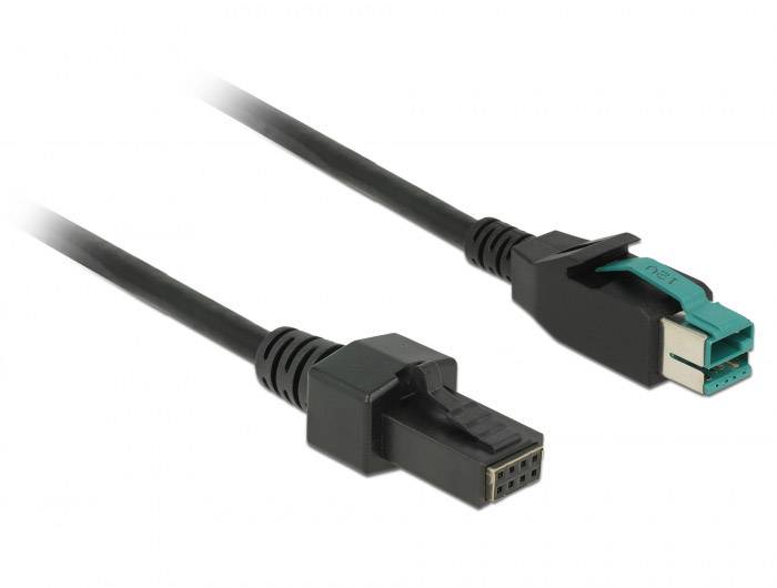 Delock USB-kabel USB 2.0 PoweredUSB 12V stekker, PoweredUSB 12V stekker 2x4-polig 5.00 m Zwart 85486