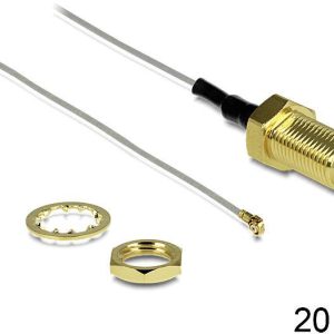 Delock WiFi-antenne Aansluitkabel [1x SMA-bus – 1x MHF III-stekker] 0.20 m Grijs