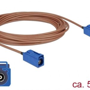 Delock WiFi-antenne Aansluitkabel [1x Fakra-bus – 1x Fakra-bus] 5.00 m Transparant