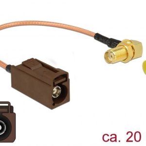 Delock WiFi-antenne Aansluitkabel [1x Fakra-bus – 1x SMA-bus] 20.00 cm Transparant