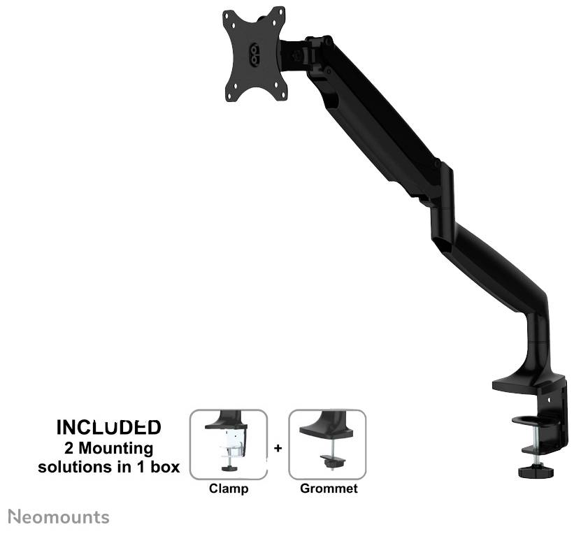 Neomounts NM-D750BLACK Monitor-tafelbeugel 25,4 cm (10") - 81,3 cm (32") Kantelbaar, Zwenkbaar Zwart