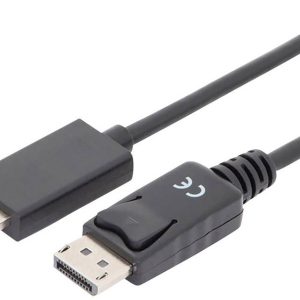 Digitus AK-340303-010-S DisplayPort-kabel DisplayPort / HDMI Adapterkabel DisplayPort-stekker, HDMI-A-stekker 1.00 m Zwa