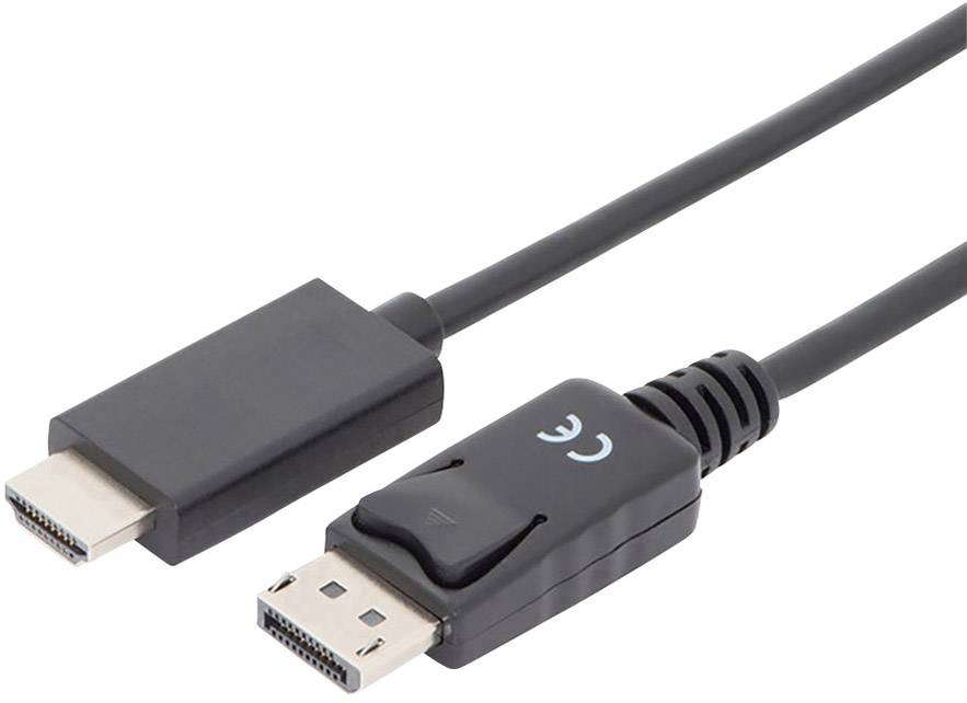 Digitus AK-340303-010-S DisplayPort-kabel DisplayPort / HDMI Adapterkabel DisplayPort-stekker, HDMI-A-stekker 1.00 m Zwa