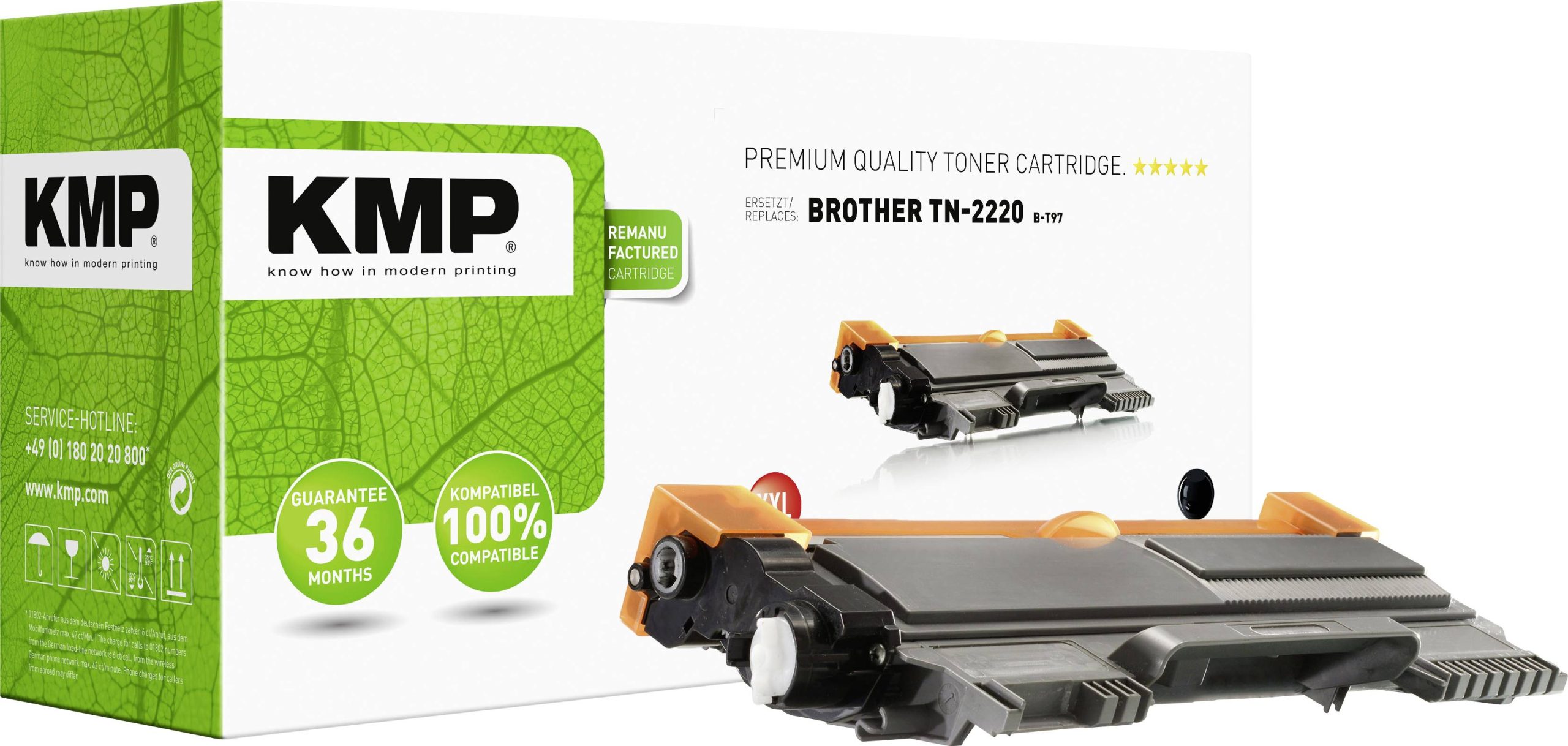 KMP Toner vervangt Brother TN-2220, TN2220 Compatibel Zwart 5200 bladzijden B-T97 1257,5000