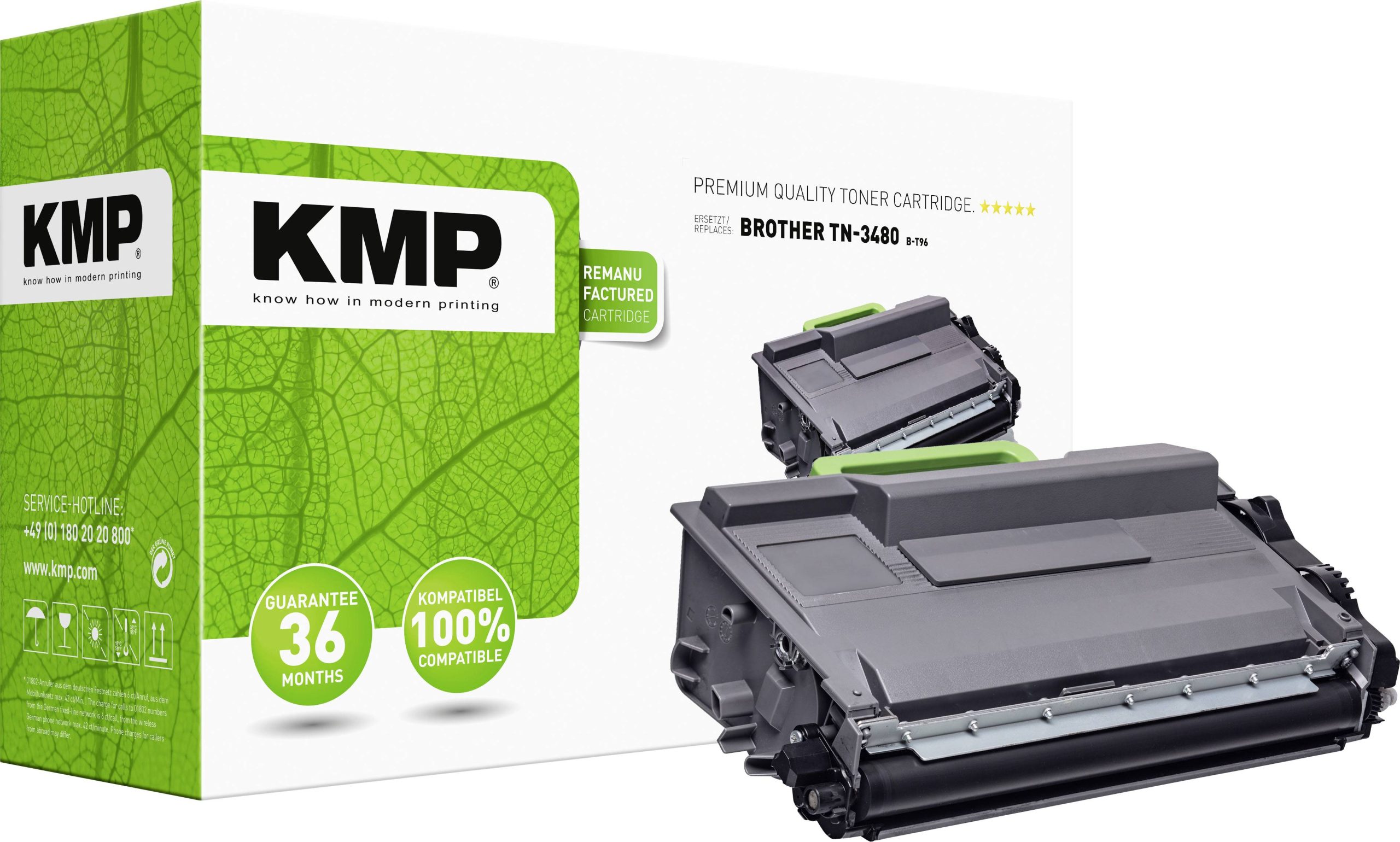 KMP Toner vervangt Brother TN-3480, TN3480 Compatibel Zwart 8000 bladzijden B-T96 1263,0000