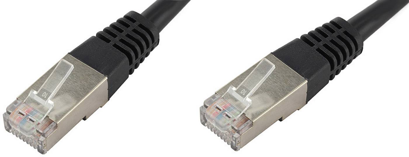 econ connect F6TP1SW RJ45 Netwerkkabel, patchkabel CAT 6 S/FTP 1.00 m Zwart Pair afscherming 1 stuk(s)