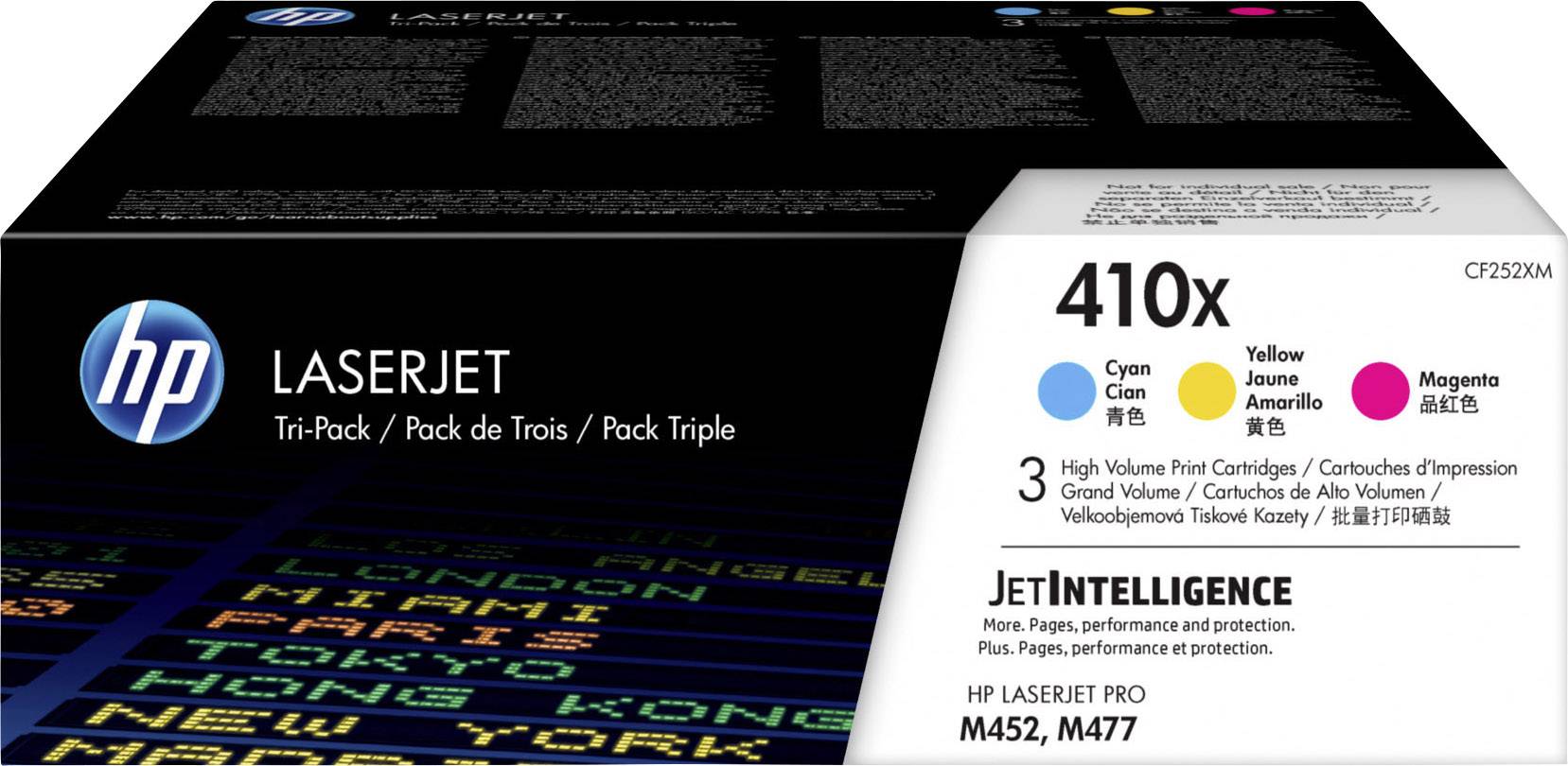HP Toner 410X Origineel Combipack Cyaan, Magenta, Geel 5000 bladzijden CF252XM