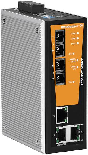 Weidmüller 1504350000 IE-SW-VL05MT-3TX-2SC Industrial Ethernet Switch 10 / 100 MBit/s