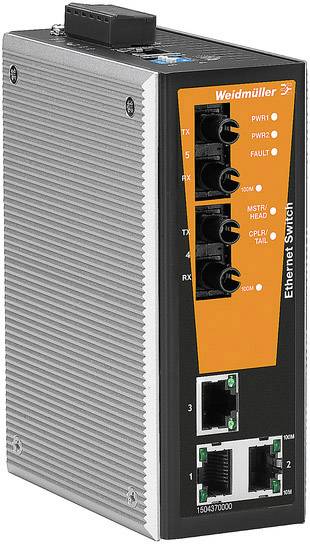 Weidmüller 1504390000 IE-SW-VL05MT-3TX-2ST Industrial Ethernet Switch 10 / 100 MBit/s