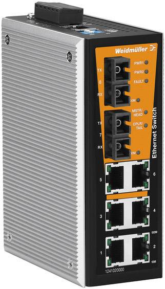 Weidmüller 1344770000 IE-SW-VL08MT-6TX-2SC Industrial Ethernet Switch 10 / 100 MBit/s