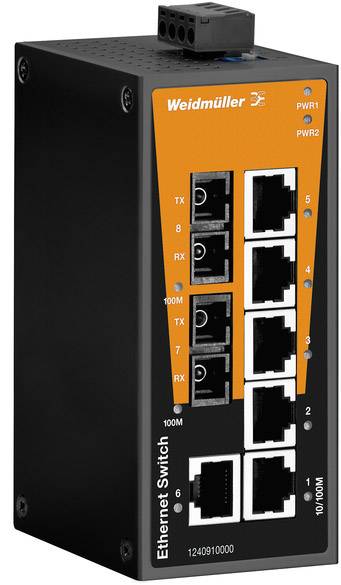 Weidmüller 1412110000 IE-SW-BL08-6TX-2SCS Industrial Ethernet Switch 10 / 100 MBit/s