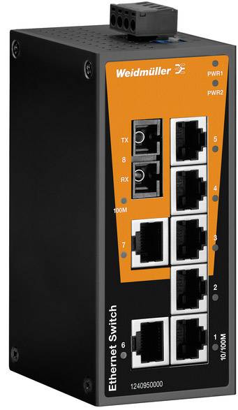 Weidmüller 1412070000 IE-SW-BL08-7TX-1SC Industrial Ethernet Switch 10 / 100 MBit/s