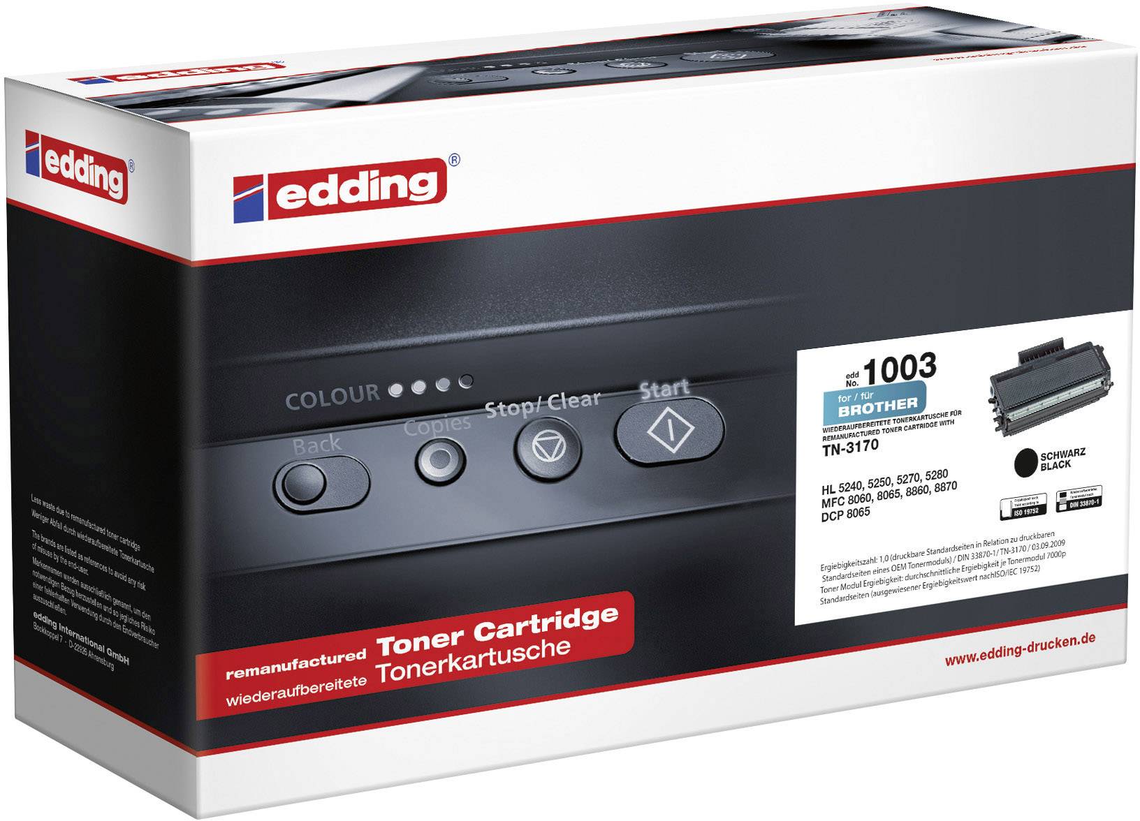 Edding Toner vervangt Brother, Lenovo TN-3170, TN3170 Compatibel Zwart 7000 bladzijden edding 1003 18-1003